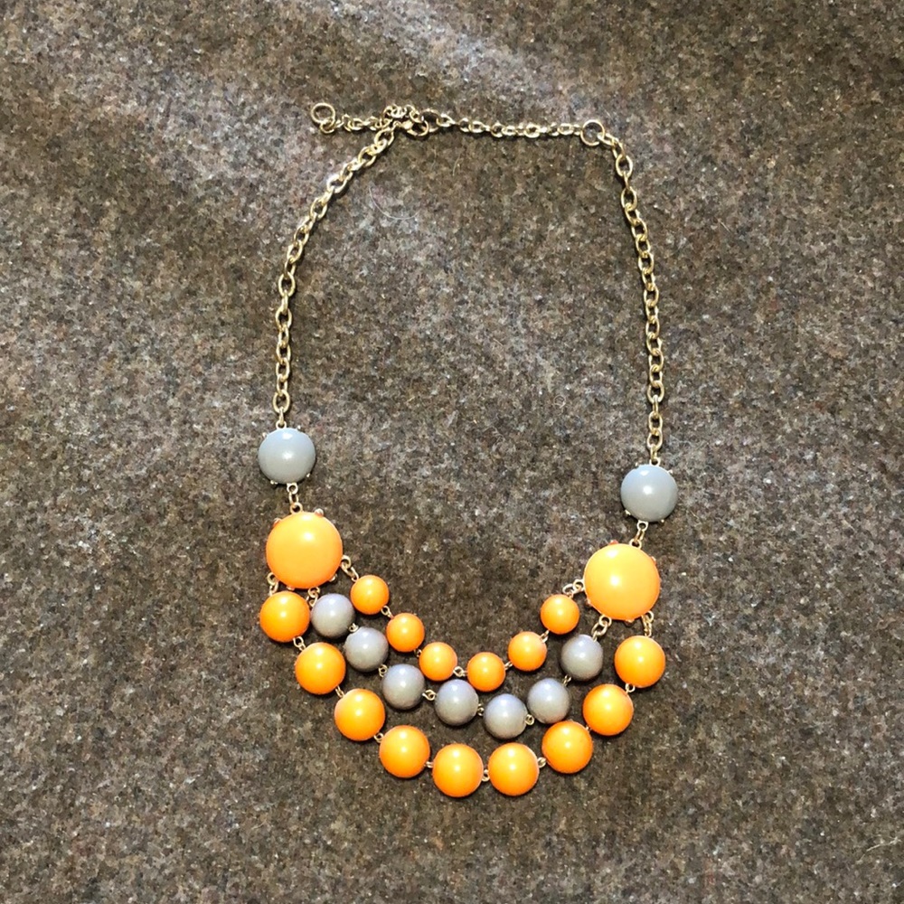 Orange and gray necklace